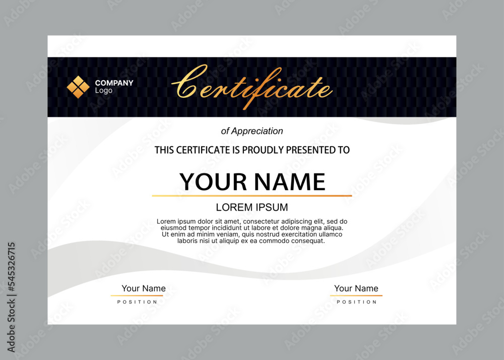 Obraz premium Luxury Minimalist Certificate Template