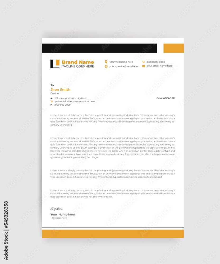 Business modern corporate letterhead design template Business modern corporate letterhead design template