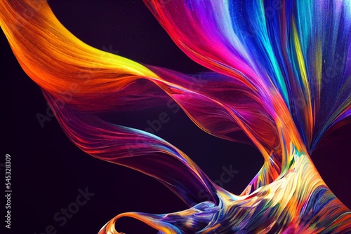 イラスト カラフル アート 流体 気体 流れ 抽象 曲線