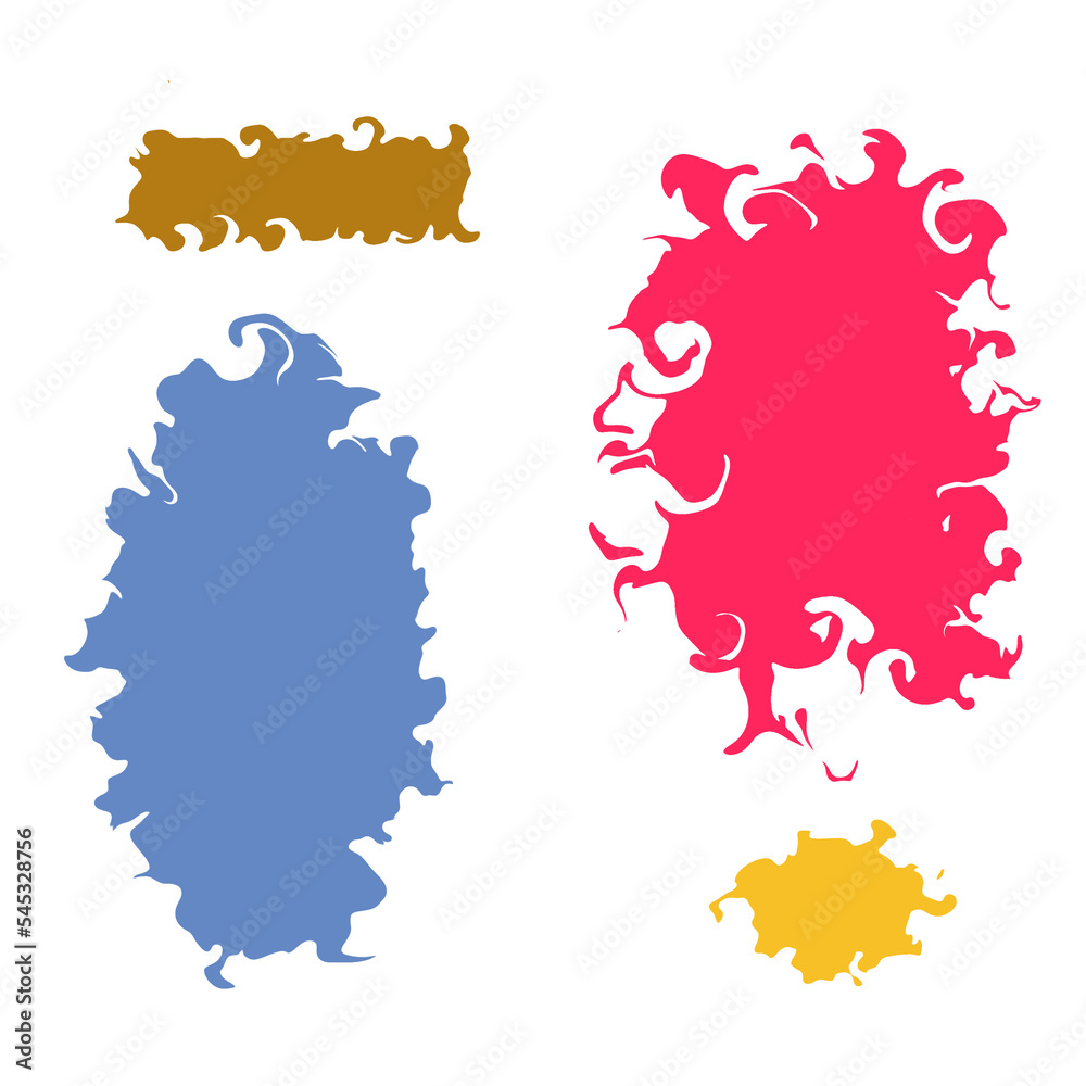 set of color splashes and blots set of color splashes and blots