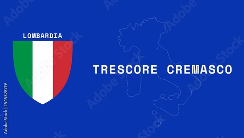 Trescore Cremasco: Illustration mit dem Ortsnamen der italienischen Stadt Trescore Cremasco in der Region Lombardia photo