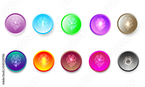 Finger thumb touchscreen buttons sticker icon element decorative abstract background vector illustration