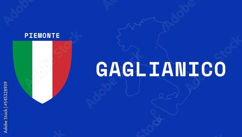 Gaglianico: Illustration mit dem Ortsnamen der italienischen Stadt Gaglianico in der Region Piemonte photo