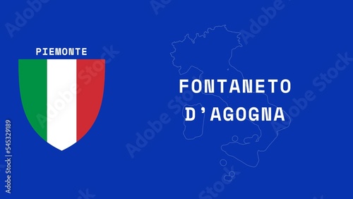 Fontaneto d’Agogna: Illustration mit dem Ortsnamen der italienischen Stadt Fontaneto d’Agogna in der Region Piemonte photo