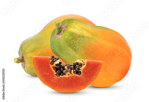 Ripe papaya fruit isolated on transparent png