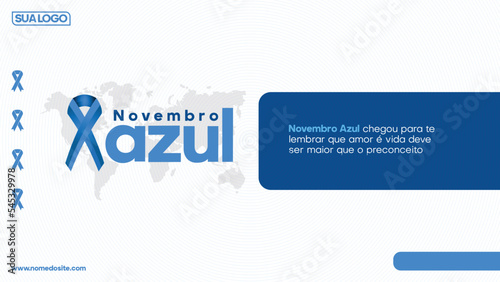 simple Blue November in Portuguese language. Prostate cancer awareness month.