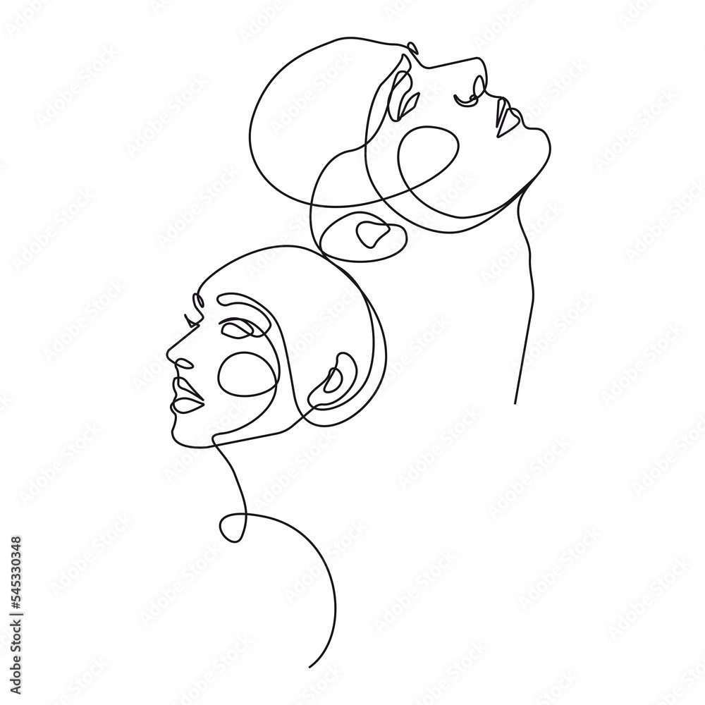 Buy Face Couple Line Art Printable One Line Drawing Abstract Online in  India  Etsy