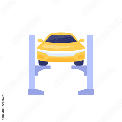 car lift or hoist icon, flat vector