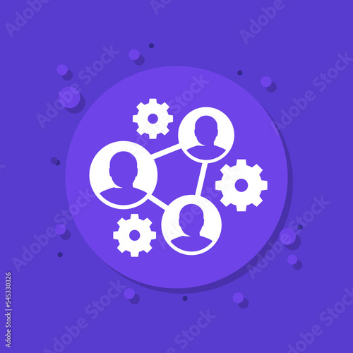collective work icon, collaboration and teamwork vector