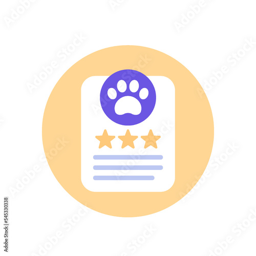 dog, pet rating or score icon, flat vector