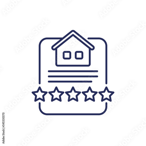 house rating line icon on white