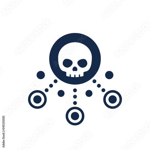 malware, computer virus icon on white