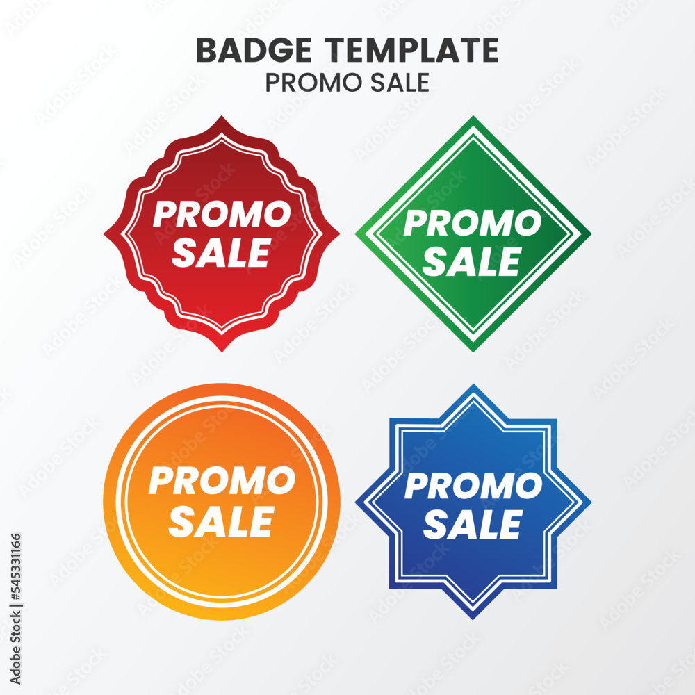 Flat sale badge template collection