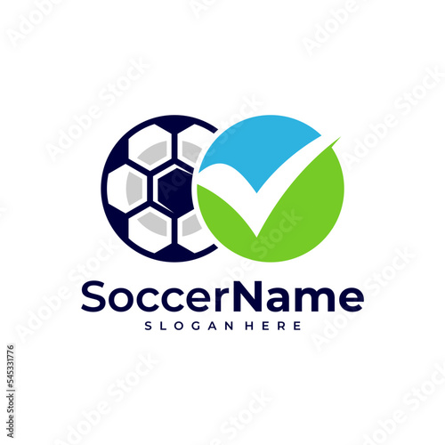 Check Soccer logo template, Football Check logo design vector