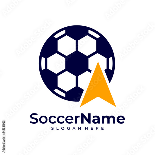 Click Soccer logo template, Football Touch logo design vector
