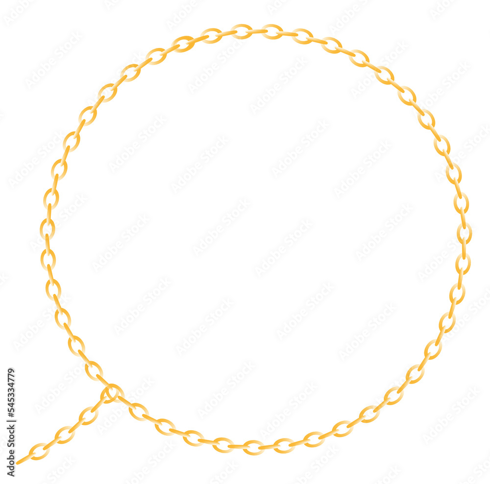 Gold Bracelet Jewelry Vector, Classic Gold Metal Circle chain frame Design on White background Gold Bracelet Jewelry Vector, Classic Gold Metal Circle chain frame Design on White background
