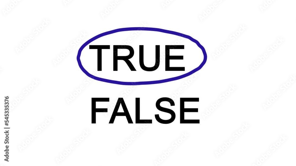 True or False Option with Circle Animation on White Background and Green Screen True or False Option with Circle Animation on White Background and Green Screen