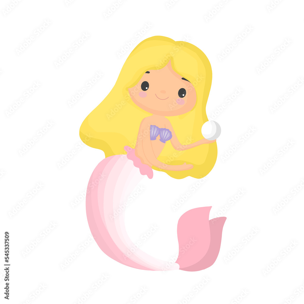 cute little mermaid cartoon character illustration cute little mermaid cartoon character illustration