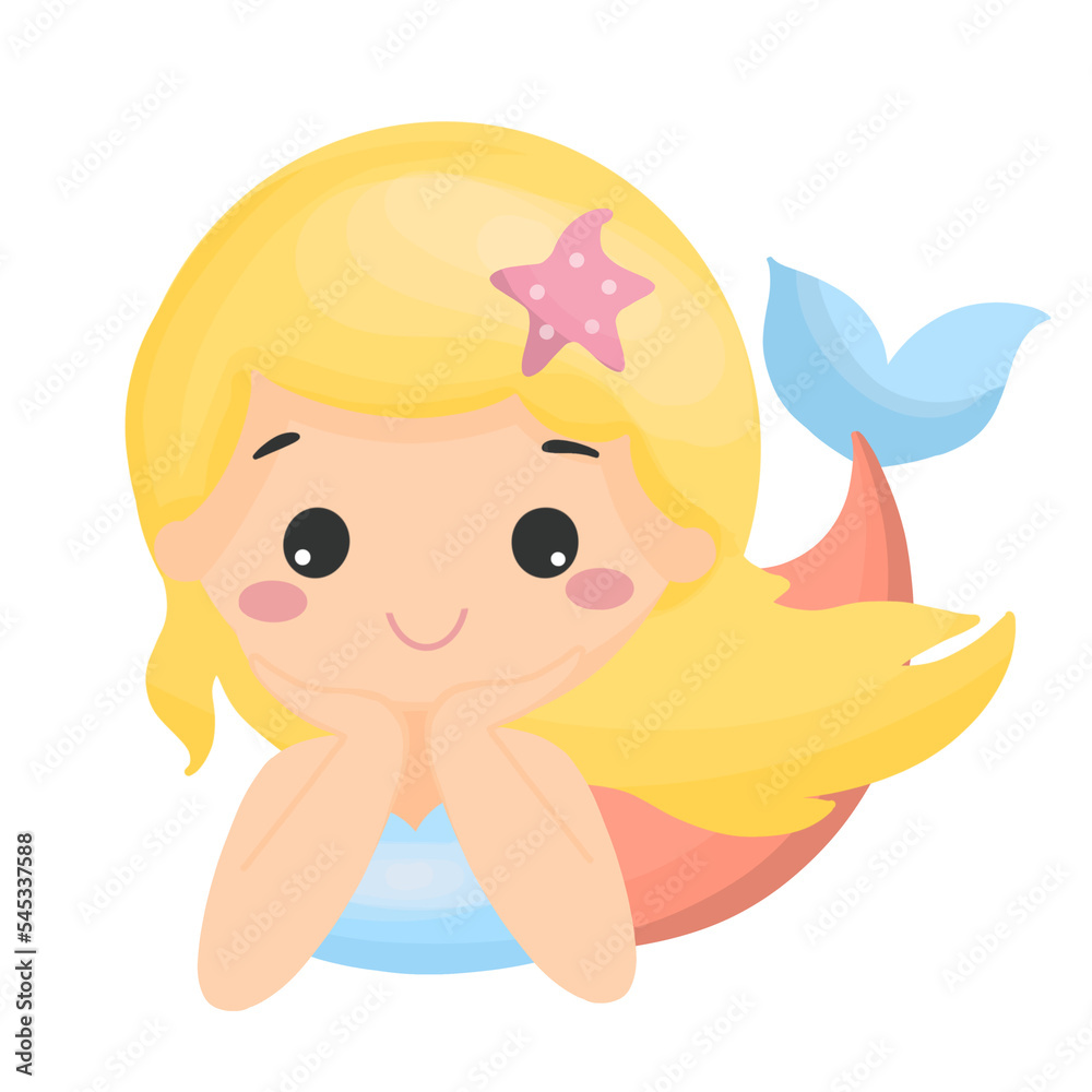 cute little mermaid cartoon character illustration cute little mermaid cartoon character illustration
