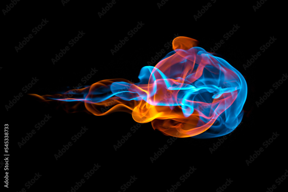 Blue fire on a black background. Blue fire on a black background.