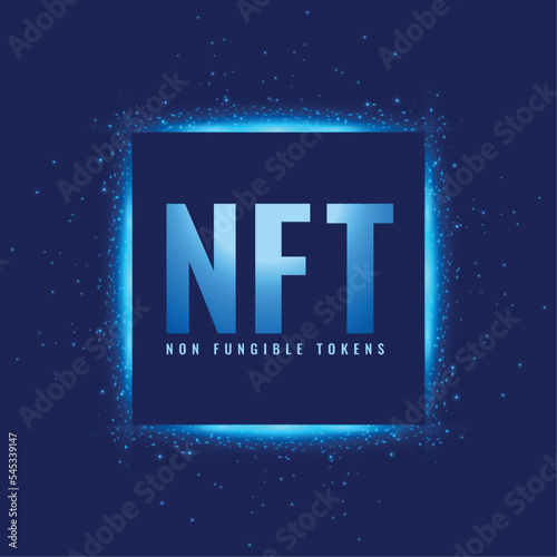 virtual NFT non fungible token background with light effect