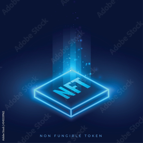 glowing virtual NFT non fungible crypto art background