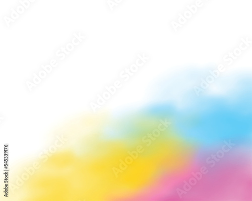 Colorful powder cloud on white background