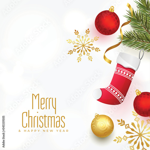 merry christmas holiday banner with realistic xmas elements