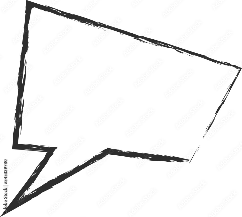 Speech bubble chalk marker vector illustration. Hand drawn chalked speech clouds for social media talk or message scribble