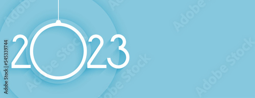 minimal style happy new year 2023 holiday banner
