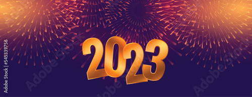 happy new year 2023 beautiful banner with firework concept