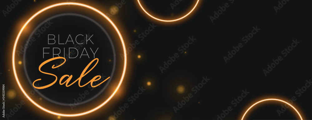 shiny black friday sale banner with golden neon frame shiny black friday sale banner with golden neon frame
