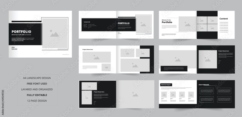 Portfolio design template or architecture portfolio or interior portfolio design