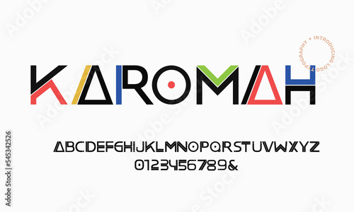 Creative modern logo alphabet fonts. Abstract typography urban sport, techno, fashion, digital, future creative logo font.  Minimal technology typography (ID: 545342526)