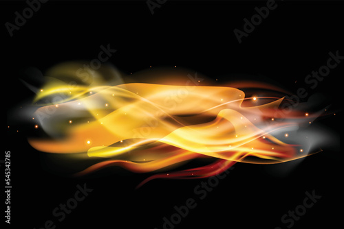 Realistic fire flame banner background