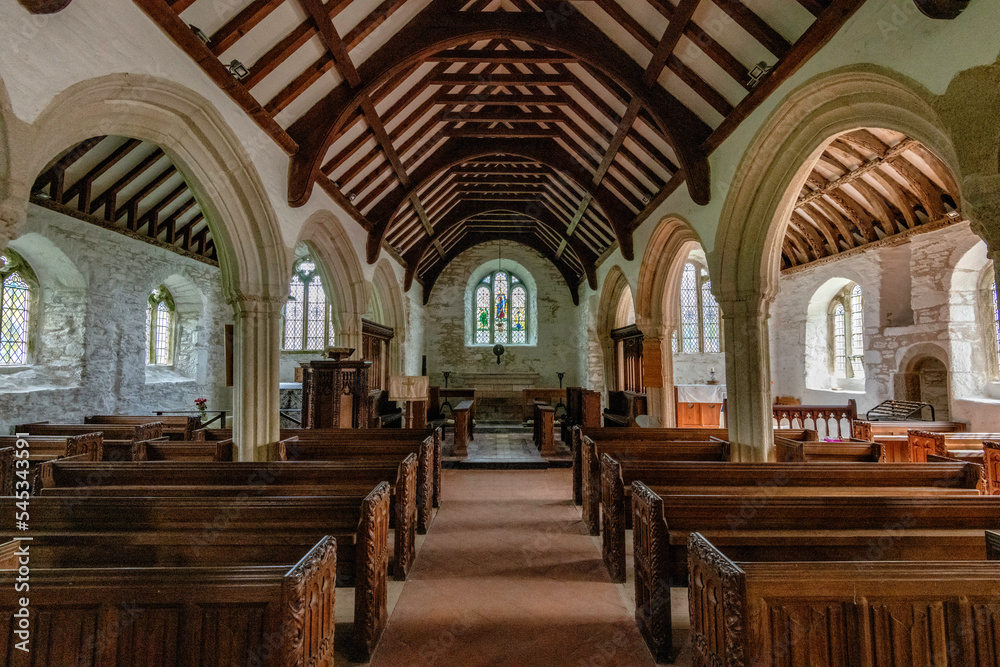 Fototapeta premium Gunwalloe Church Cove Beach Cornwall Lizard Peninsular