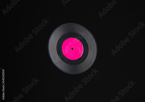 Vinyl record isolated on black background