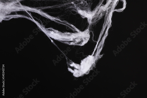 Spider web isolated on black background. Halloween background