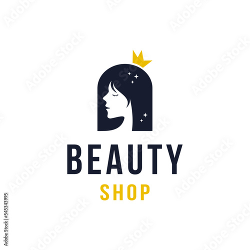 Beauty shop logo design vector illustration