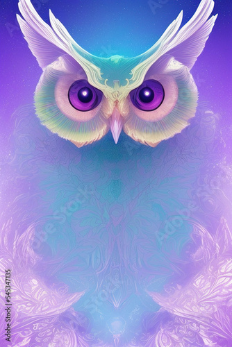 poster vivid colors divine proportion owl