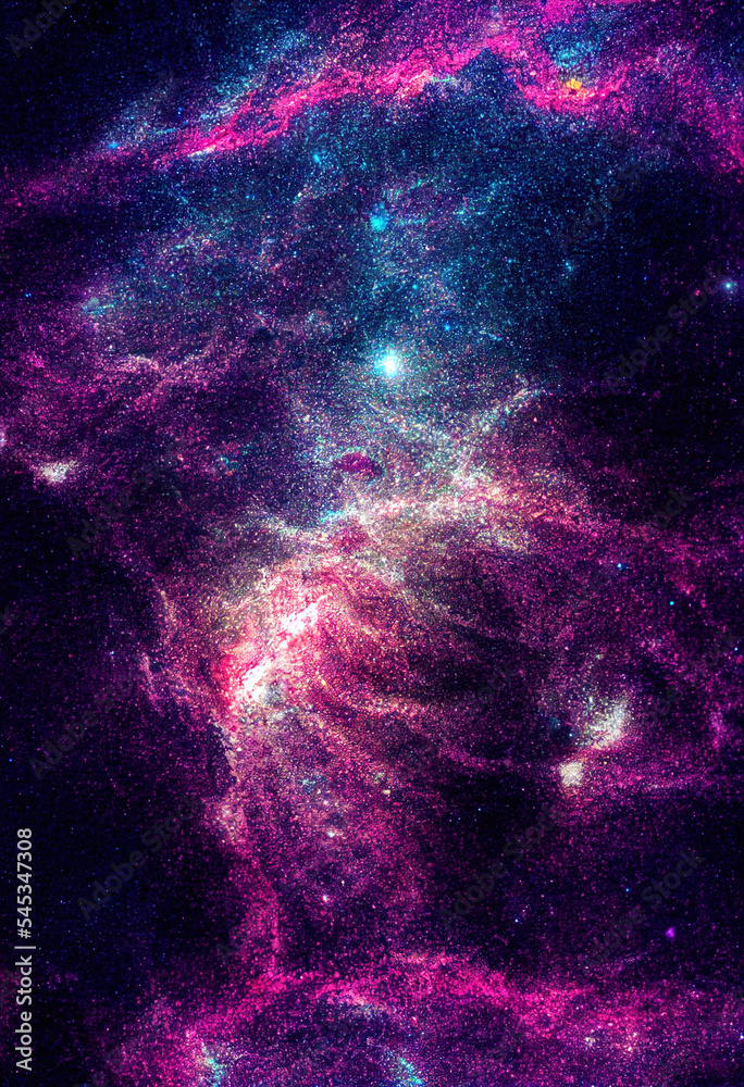 Fototapeta premium Cosmic Starry Deep Space, Colorful Nebula, Universe Background Noise Radiation. Beautiful science fiction Landscape.