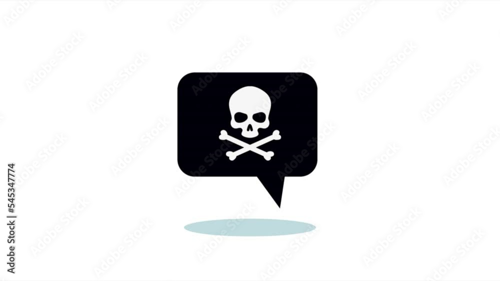 skull and bones in speech bubble skull and bones in speech bubble