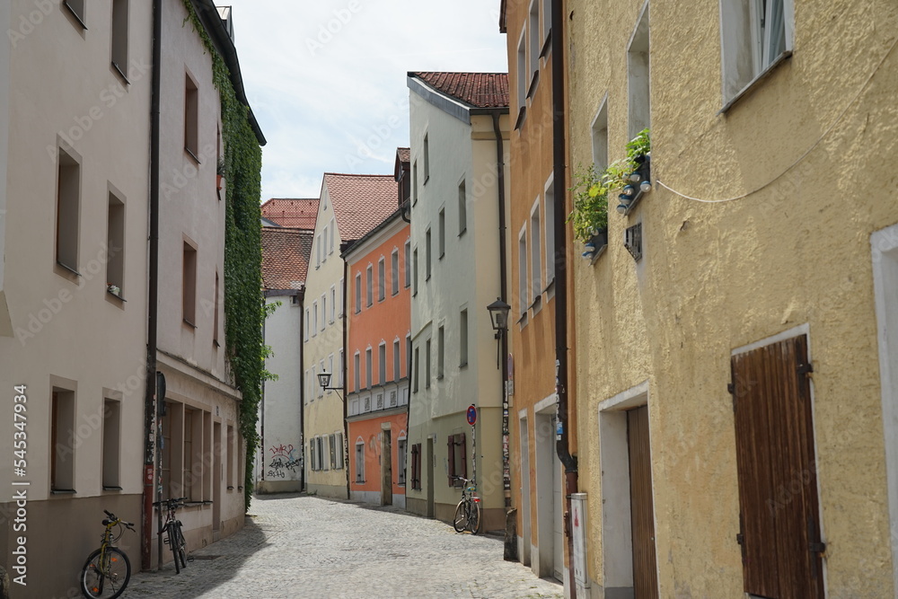 Fassaden in der UNESCO-Welterbe-Stadt Regensburg