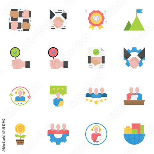Business  Icons Vector Illustration, Solution, service, team ,leadership