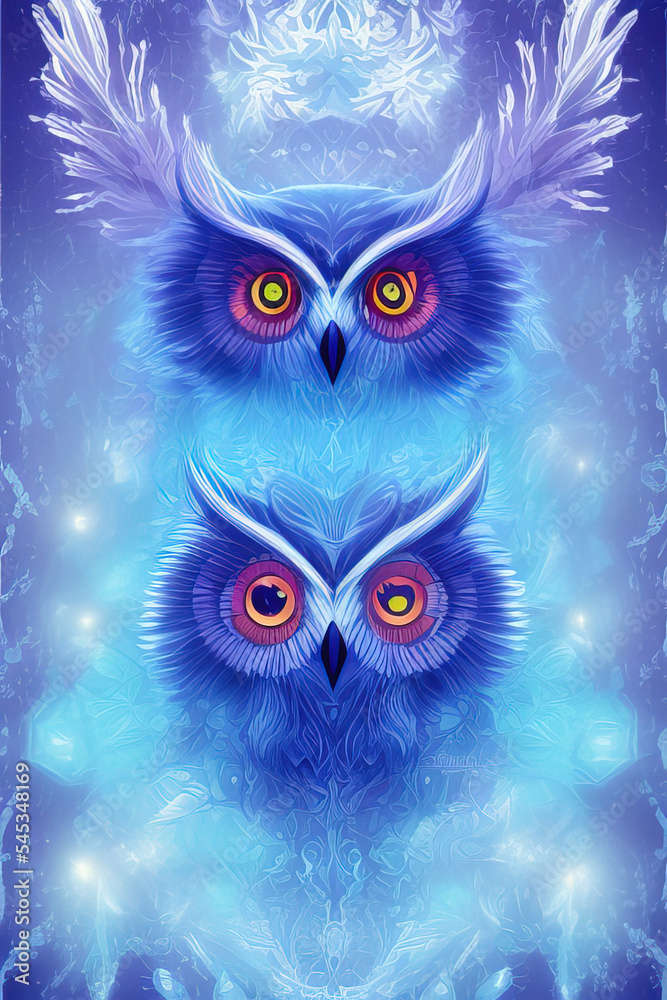 poster vivid colors divine proportion owl