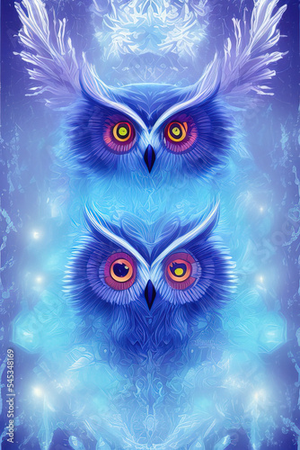 poster vivid colors divine proportion owl