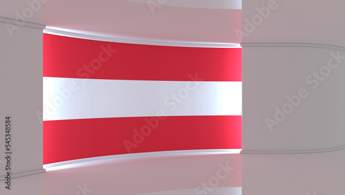TV studio. Austria. Austrian flag. News studio. Loop animation. Background for any green screen or chroma key video production. 3d render. 3d Free Download TV studio. Austria. Austrian flag. News studio. Loop animation. Background for any green screen or chroma key video production. 3d render. 3d - GFXLoad
