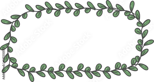 cute doodle Christmas leaf wreath hand drawn