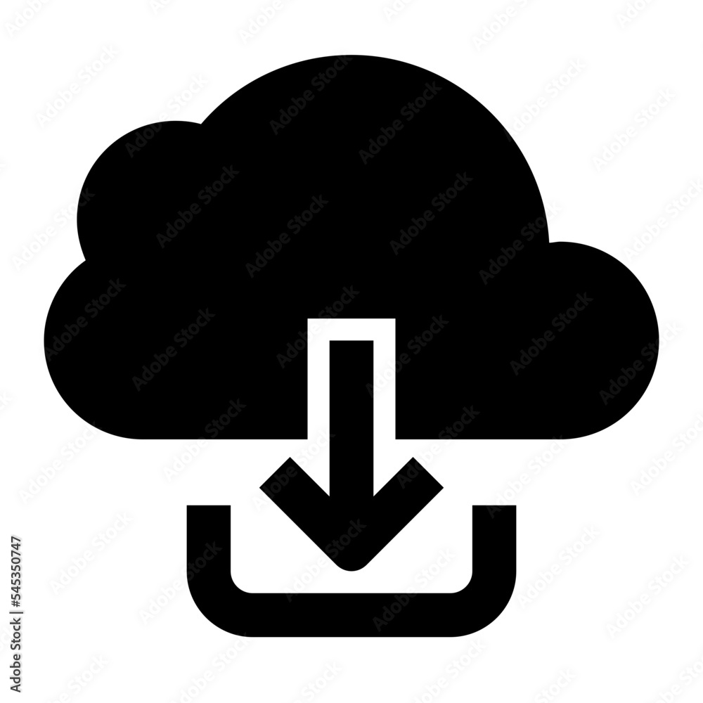 Icon Cloud Down With Style Glyph Icon Cloud Down With Style Glyph