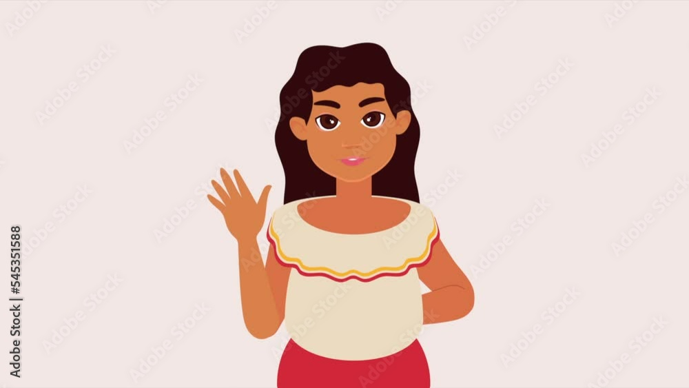 young indegenous woman character animation